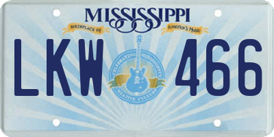 MS license plate LKW466