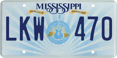 MS license plate LKW470