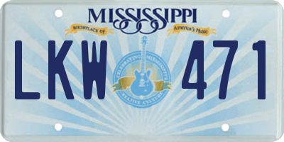 MS license plate LKW471