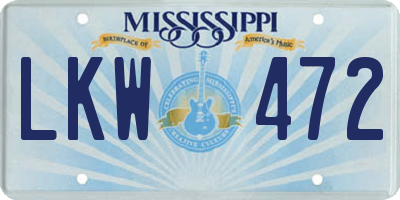 MS license plate LKW472