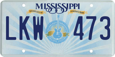 MS license plate LKW473