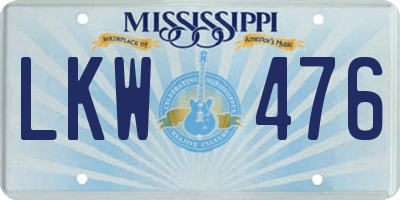 MS license plate LKW476