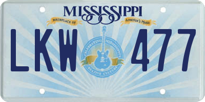 MS license plate LKW477