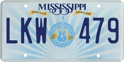 MS license plate LKW479