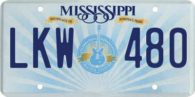 MS license plate LKW480