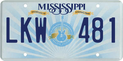 MS license plate LKW481