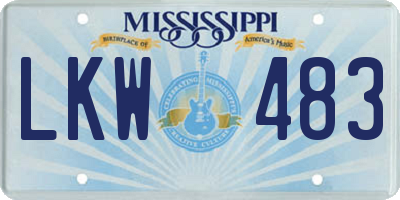 MS license plate LKW483