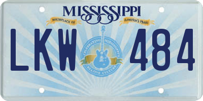 MS license plate LKW484