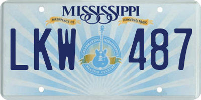 MS license plate LKW487