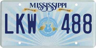 MS license plate LKW488