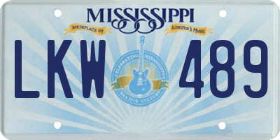 MS license plate LKW489