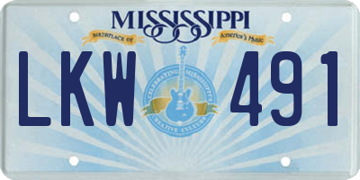 MS license plate LKW491