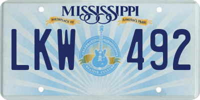 MS license plate LKW492