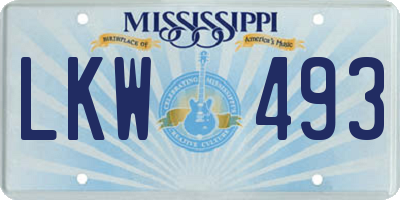 MS license plate LKW493