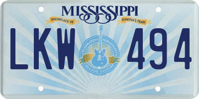 MS license plate LKW494
