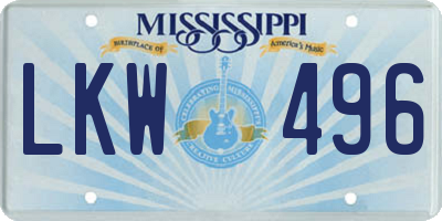MS license plate LKW496