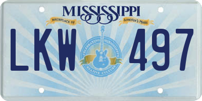 MS license plate LKW497