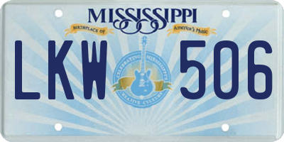 MS license plate LKW506