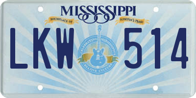 MS license plate LKW514