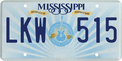MS license plate LKW515