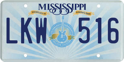 MS license plate LKW516