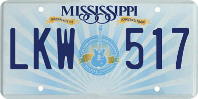 MS license plate LKW517