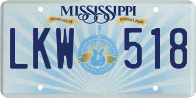 MS license plate LKW518