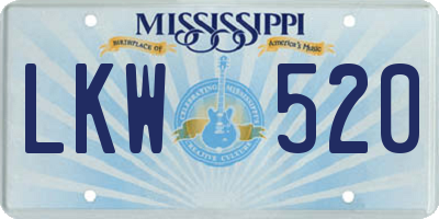 MS license plate LKW520
