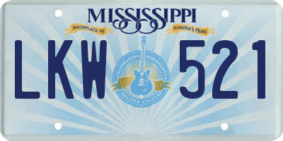 MS license plate LKW521
