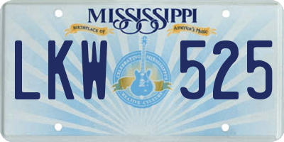 MS license plate LKW525