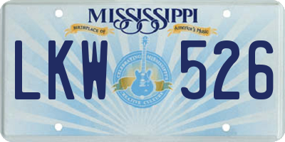 MS license plate LKW526