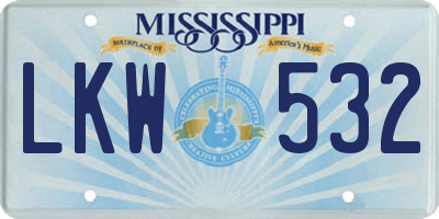 MS license plate LKW532