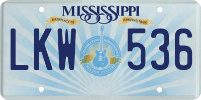 MS license plate LKW536