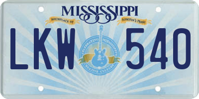MS license plate LKW540