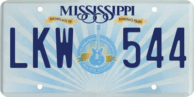 MS license plate LKW544