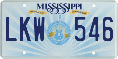 MS license plate LKW546