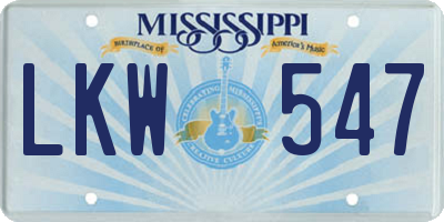 MS license plate LKW547