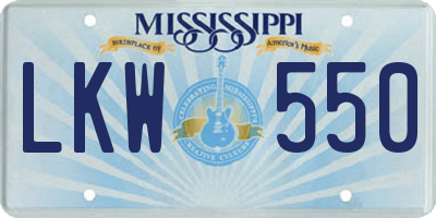 MS license plate LKW550