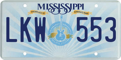 MS license plate LKW553