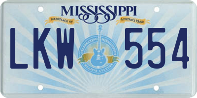 MS license plate LKW554