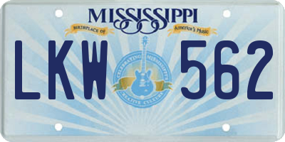 MS license plate LKW562