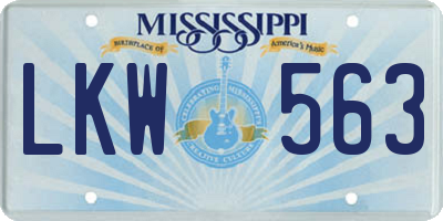 MS license plate LKW563