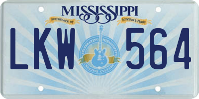 MS license plate LKW564