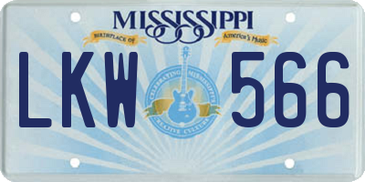 MS license plate LKW566