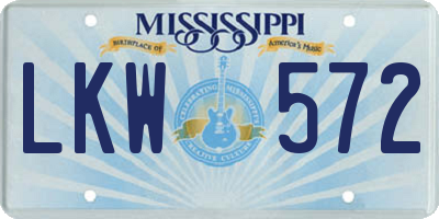 MS license plate LKW572