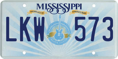 MS license plate LKW573