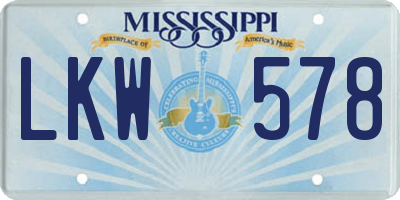MS license plate LKW578