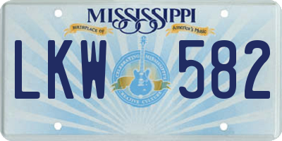 MS license plate LKW582