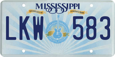 MS license plate LKW583