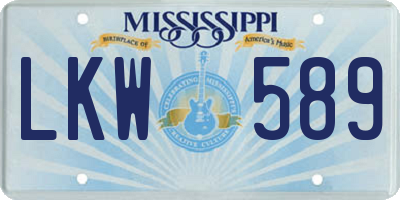 MS license plate LKW589